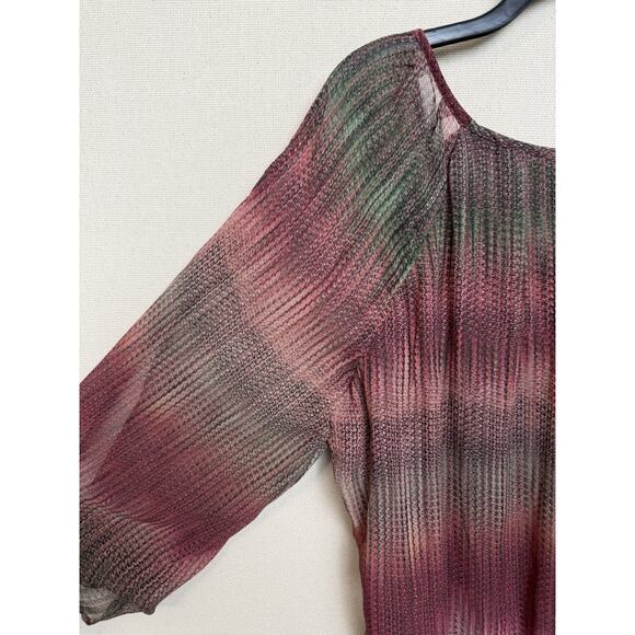 Rebecca Malone Women's Plus Sz 2X 3/4 Split Sleeves Multicolor Ombre' Stripes - Picture 16 of 16